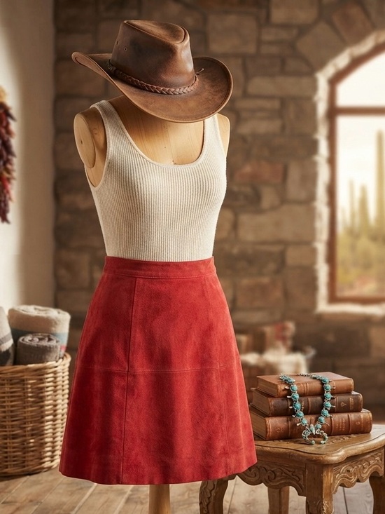 Outerwear by Phoenix Dresses & Skirts - Vintage Red Suede Mini Skirt Size 5/6 -fits small (see info) USA Made